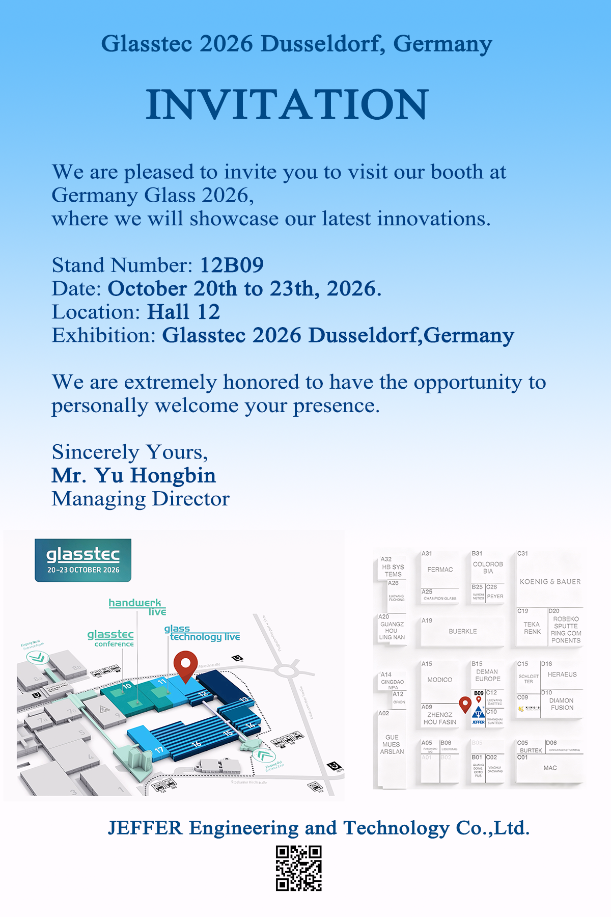 Blog công ty mới nhất về JEFFER Engineering sẽ triển lãm tại Glasstec 2026